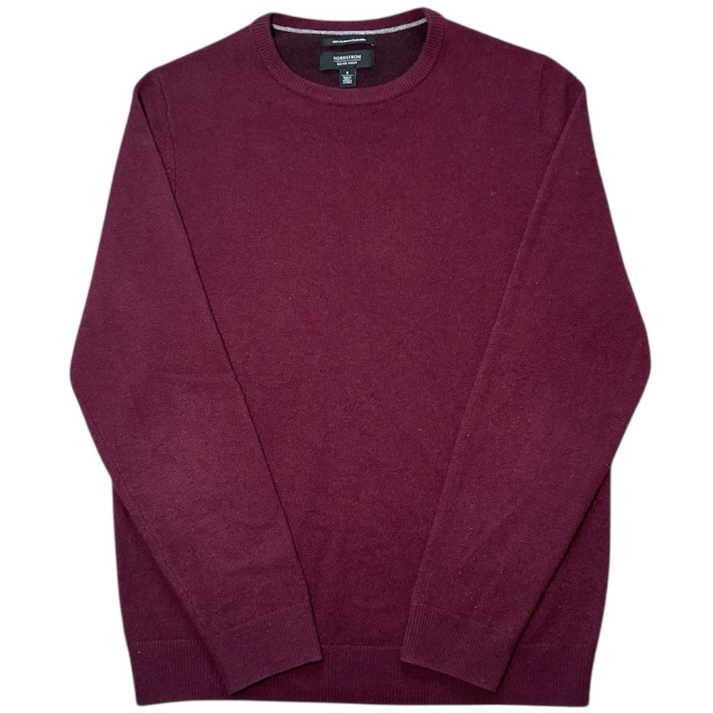 Nordstrom Men's Red Cashmere Sweater Crewneck Pullover Knit Size Small